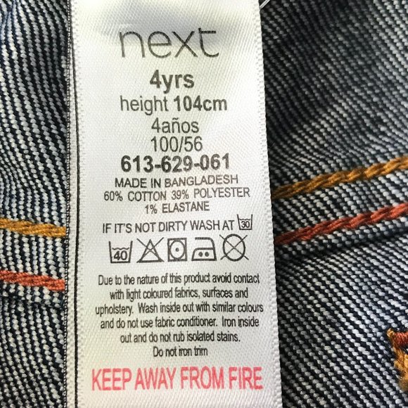 Next Kids Denim Jeans Age 4 Regular Trousers - Picture 7 of 9